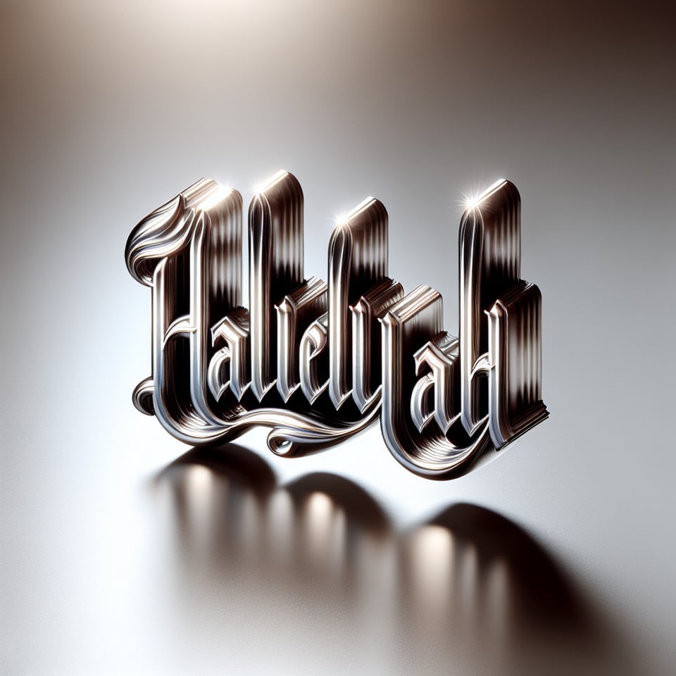 Text Hallelujah Silver Color text effect image