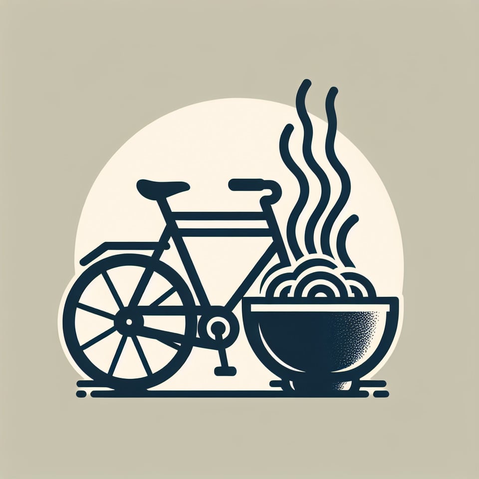 simple logo bike and noodles text effect image