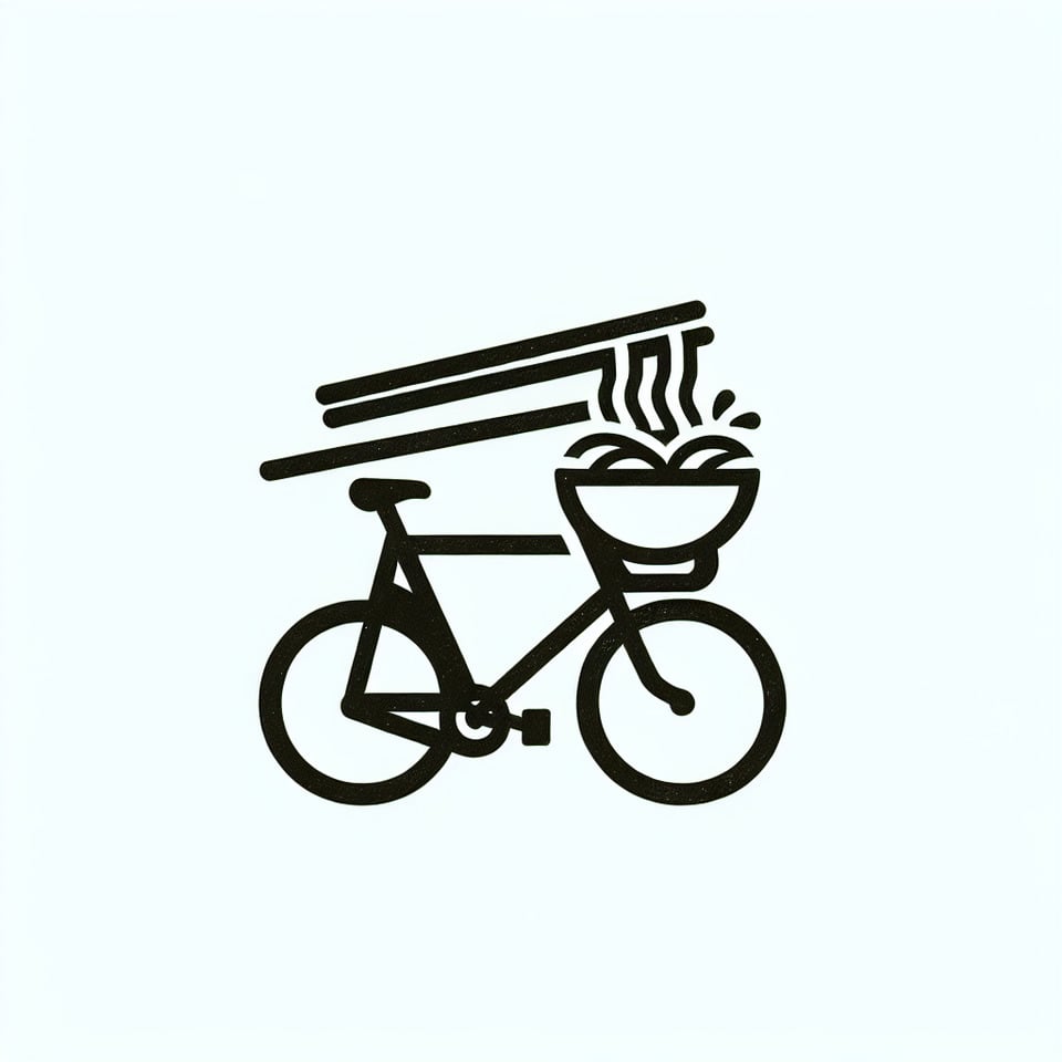 more simple logo bike and noodles text effect image