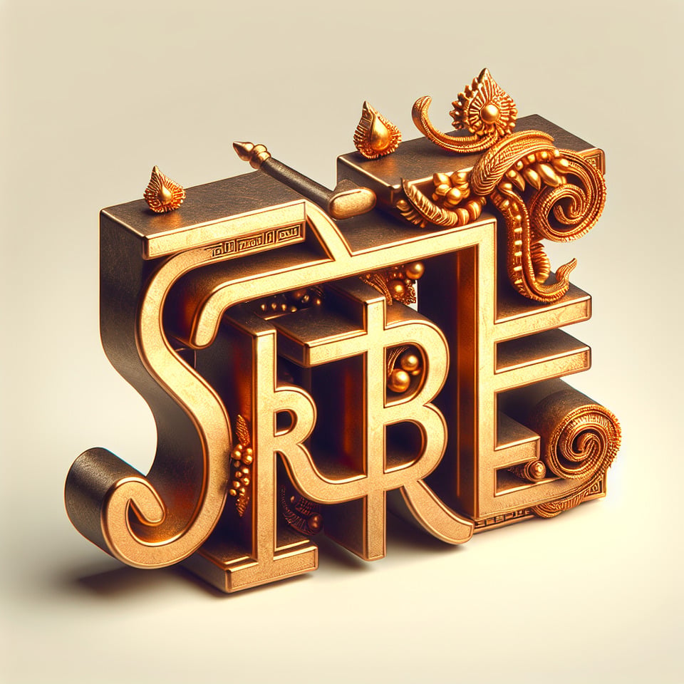 3d text SHREE new year render lettering gold  text effect image