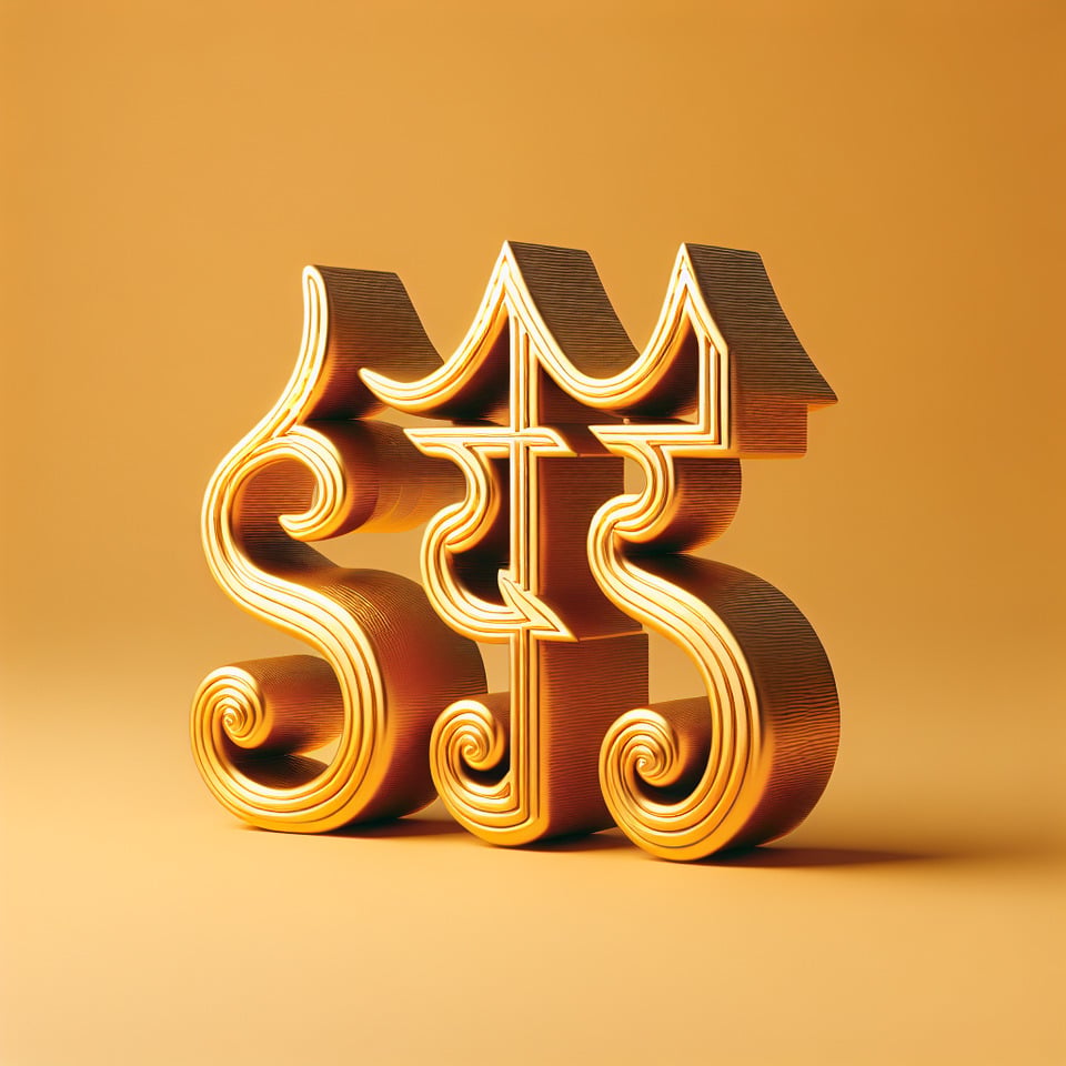3d text SHREE render lettering gold text effect image