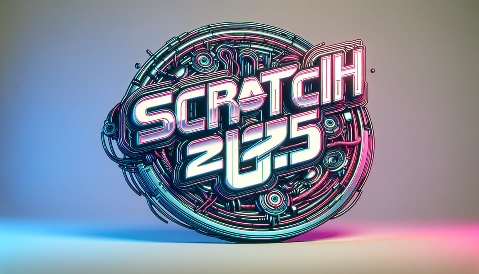 scratch disks 2025 cyberpunk stylethree-dimensionalNeon effectfluid within textlight background text effect image