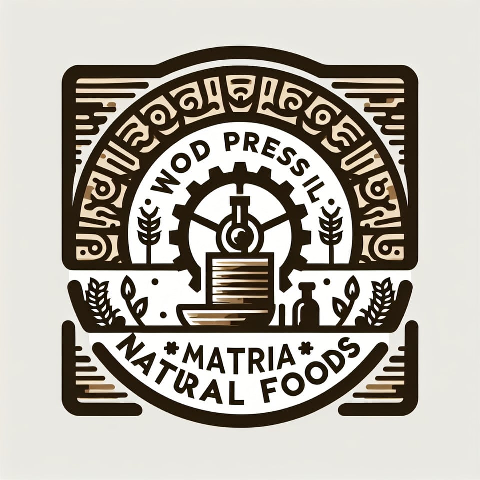 design logo for wood press oil manufacturing company named matrika natural foods. logo that represent authentic wood press oil . should be unique in this cluttered market. logo should not represent only oil bcz in future many products will be added like grains & its flourpulses etc. text effect image