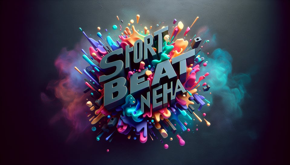Text short Beat Neha colorful splash 3d text and smoky background text effect image