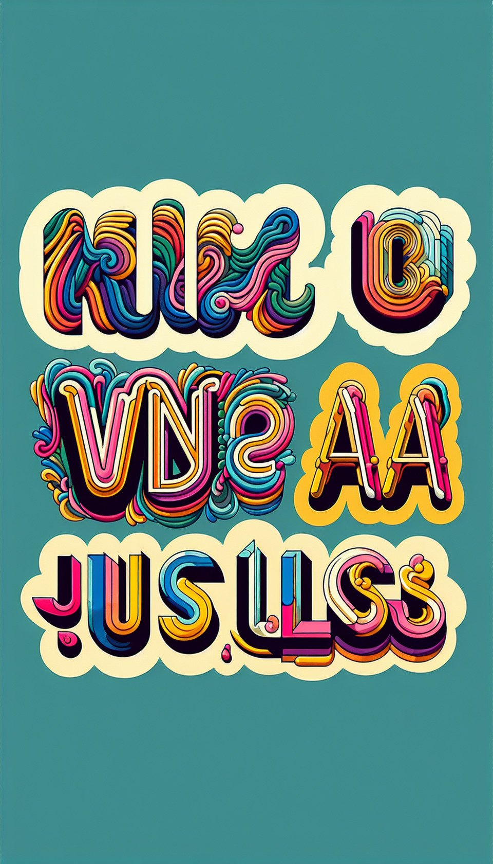 Following names to written in different shapes,,Kim DoWillAudra,,Kim WJesusJuliaAJvibrant text effect image
