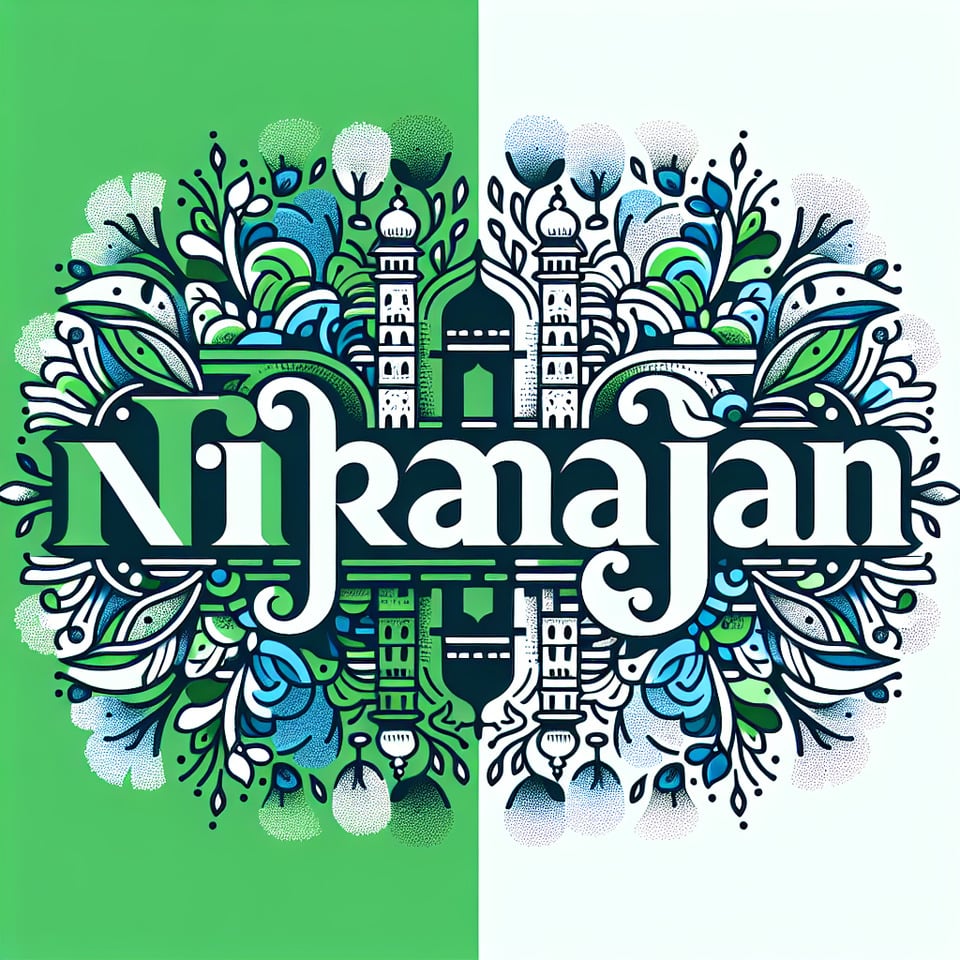 Niranjan in that word Ni should green or blue color and ranjan should be white color text effect image