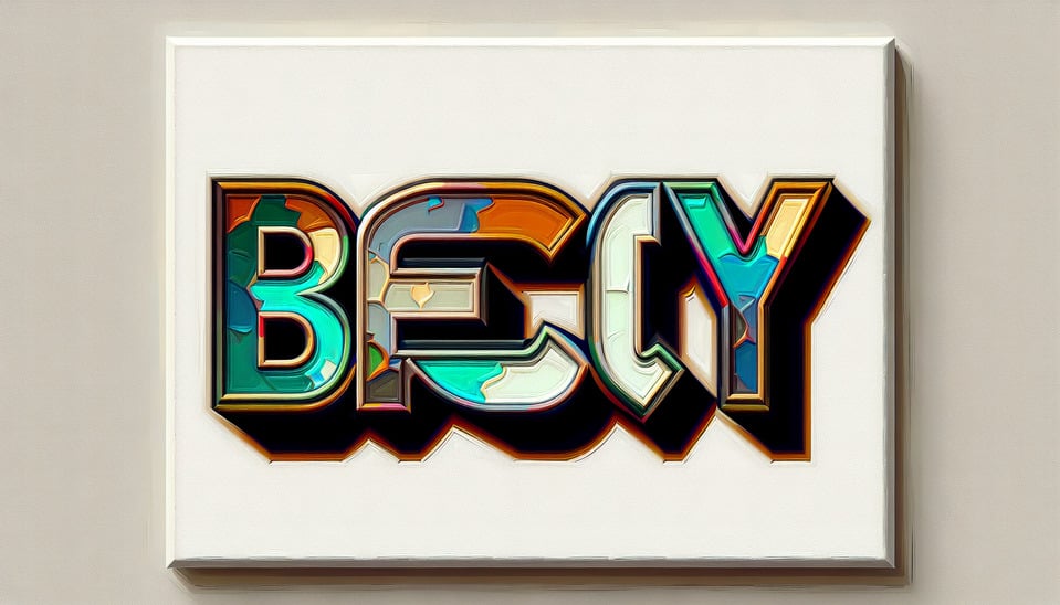 text B E C K Y painting text effect on white background text effect image