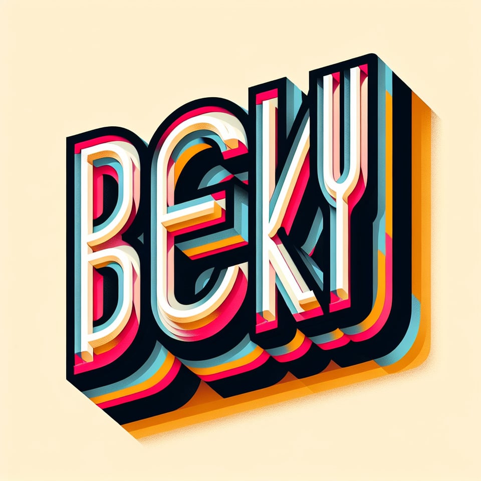text BECKY painting text effect on white background text effect image