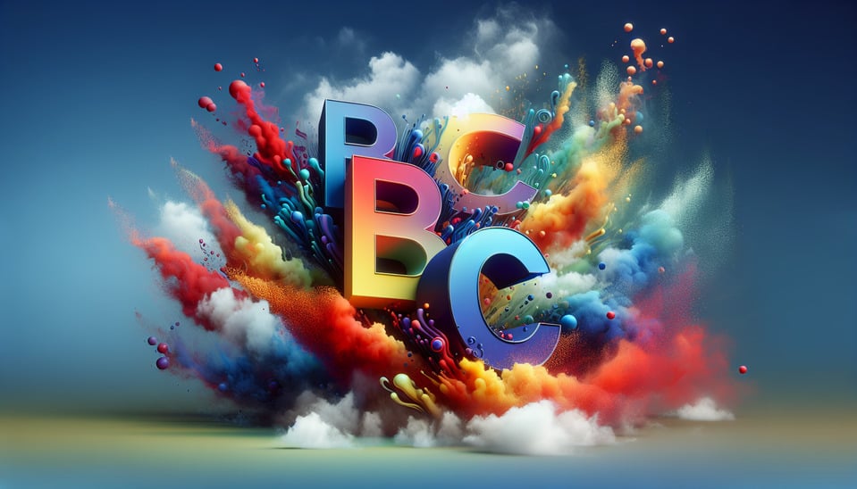 Text B E C K Y colorful splash 3d text and smoky background text effect image