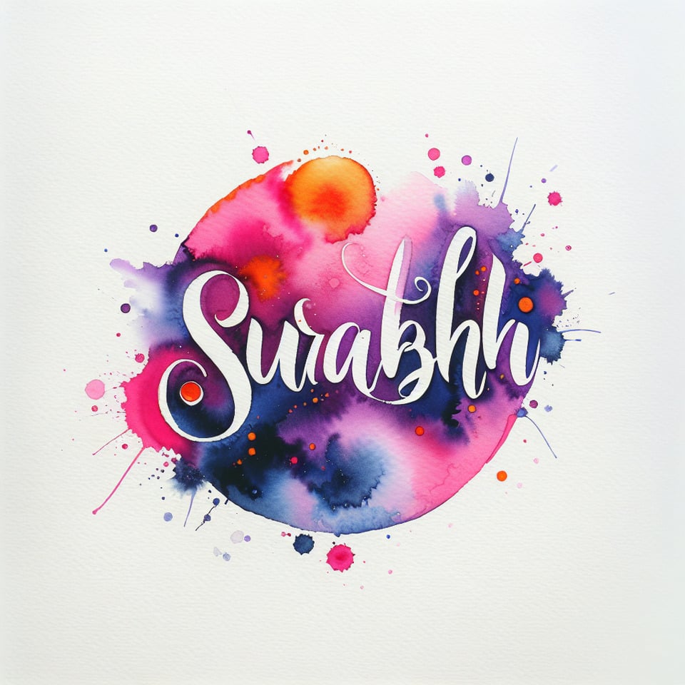 text Surabhi beautiful watercolor lettering on white background text effect image