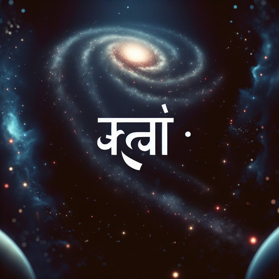 Text आकाशगंगा in space themebackground deep dark space text effect image
