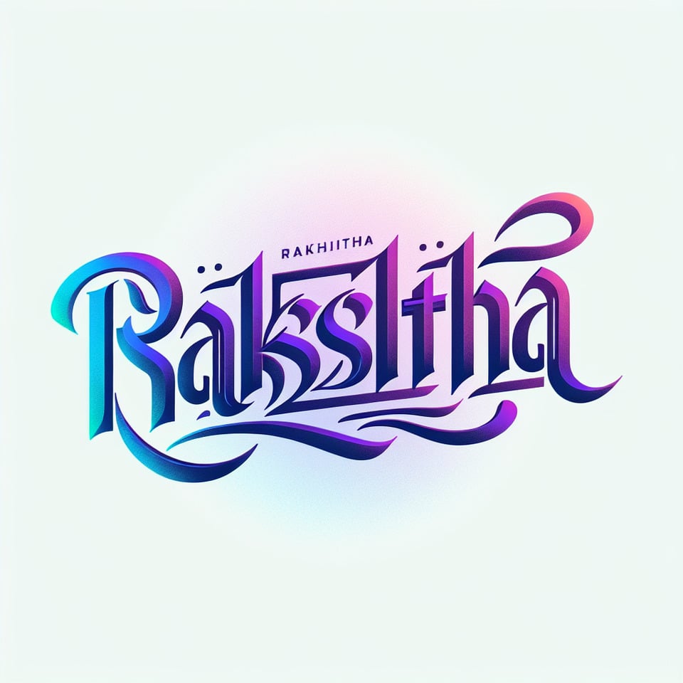text Rakshitha blue purple gradient text effect on white background text effect image