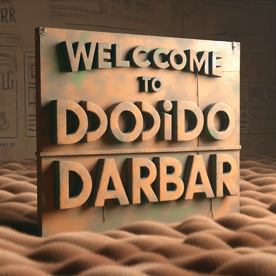  welcome to Doodoo Darbar  3d text with shit in background  text effect image