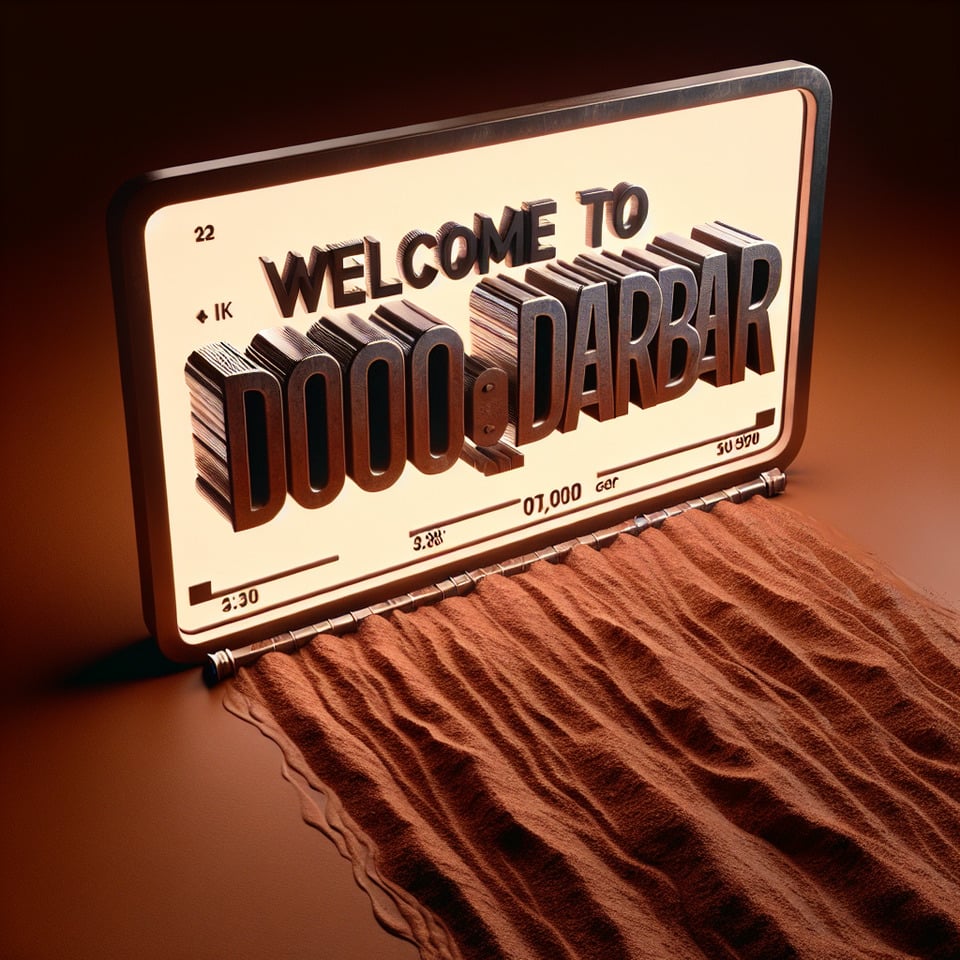 Welcome to doodoo darbar Theme in 3d text with dark shit background cinematic text effect image
