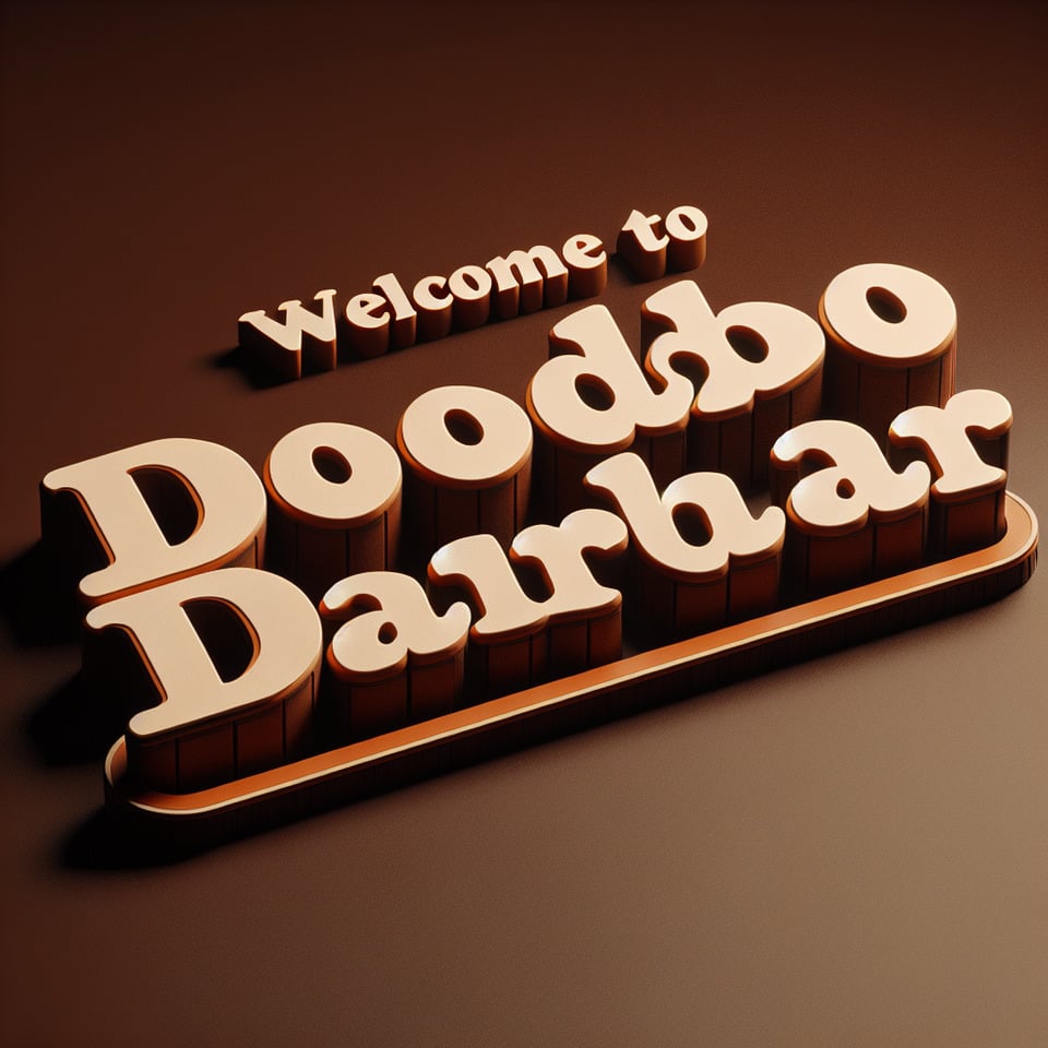 Welcome to doodoo darbar Theme in 3d text with dark shit background cinematic text effect image