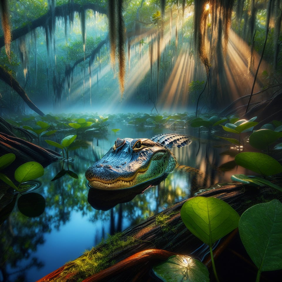 Florida Gator in the swamp with blue and orange mmist text effect image
