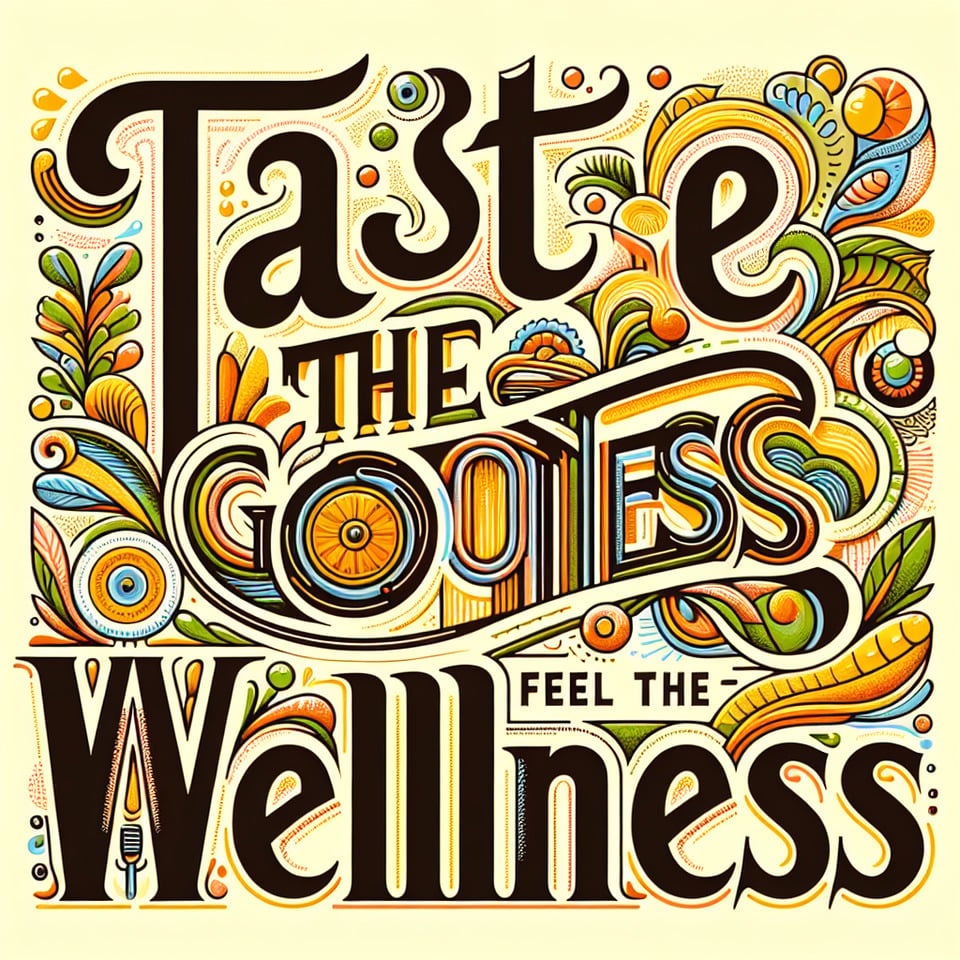 Taste the GoodnessFeel the Wellnesstypography text effect image
