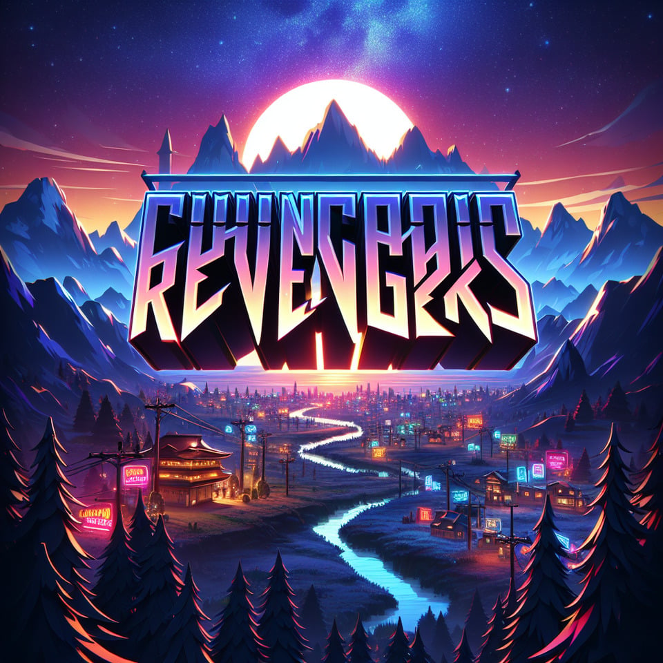 Chingari Revengers in cool 3d text with anime background cinematic text effect image