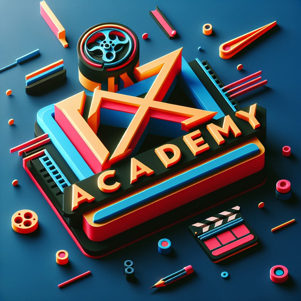 ANIMATE X ACADEMY logo design 3d font text effect image