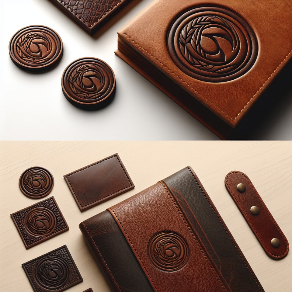 leather effect logo text effect image