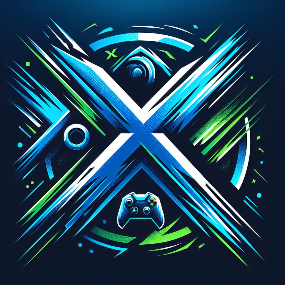 Create a gaming logo featuring the letter'X' text effect image