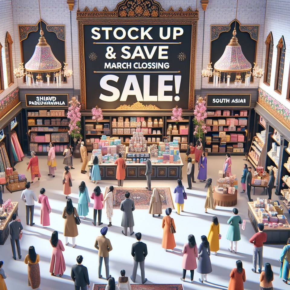 Stock Up & Save Big! March Closing Sale at Shiv Pardawala.3d render text effect image