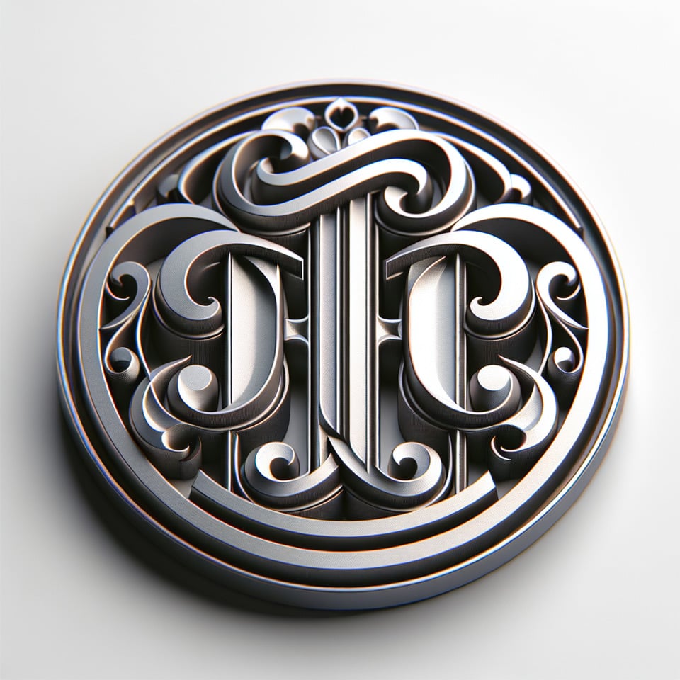 用TCH三個字母設計成一枚徽章3d render text effect image