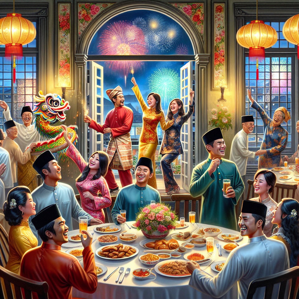 Hari Raya with Chinese New year feeling text effect image
