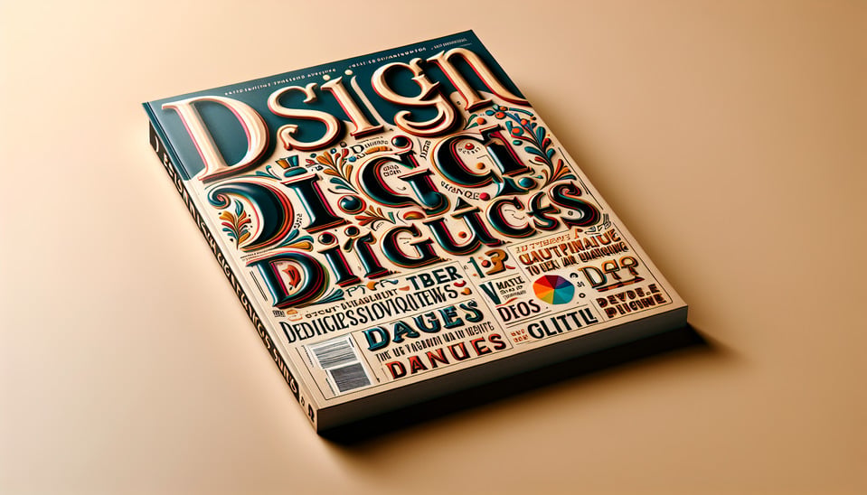 I want to see a stylish magazine title design : Design Dialects text effect image