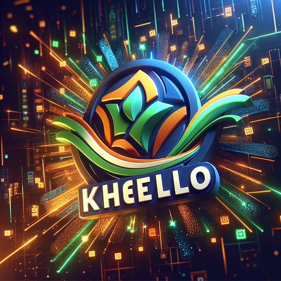 text as  Khelo India logo for lottary type of beting app with gaming backgroung of light effectillustration3d rendertypography text effect image
