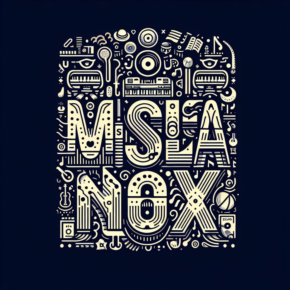 i want you to give me typography on Musica Nox. It is a musical event in a college fest. Try to include musical elements and instruments.typography text effect image