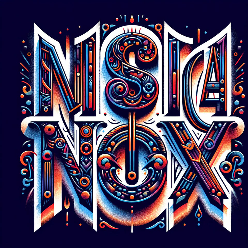 give me typography on Musica Nox text effect image