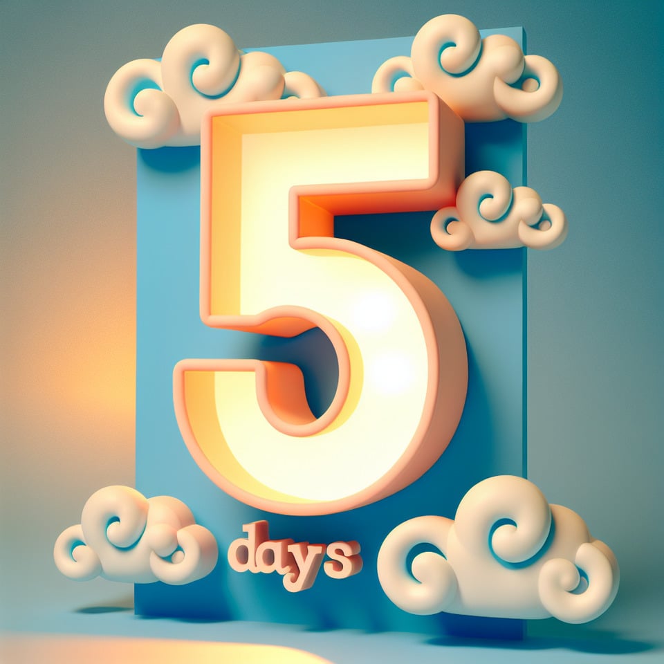 5 DAYS TO GO text effect image