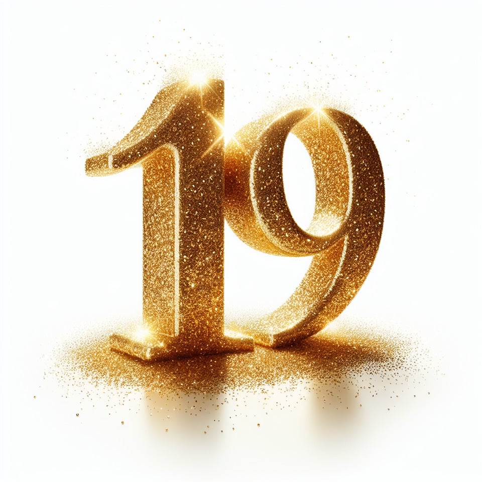 text 19 glitter gold text effect on white background text effect image