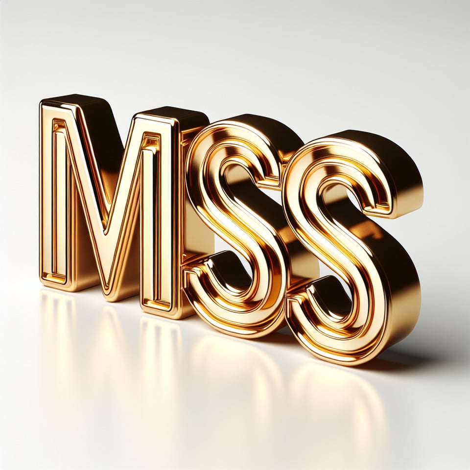 text Miss golden luxury text effect white background text effect image