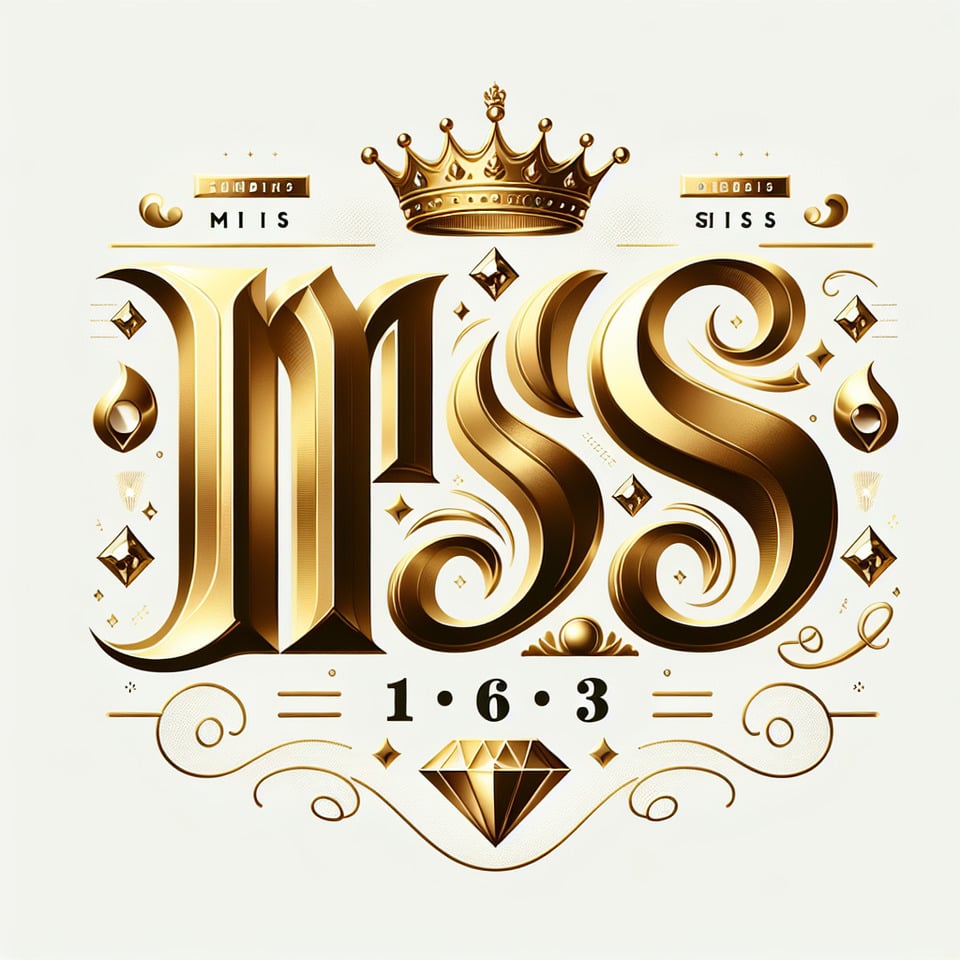 text Mi s s 19 6 3 golden luxury text effect with crown and diamond on white background text effect image