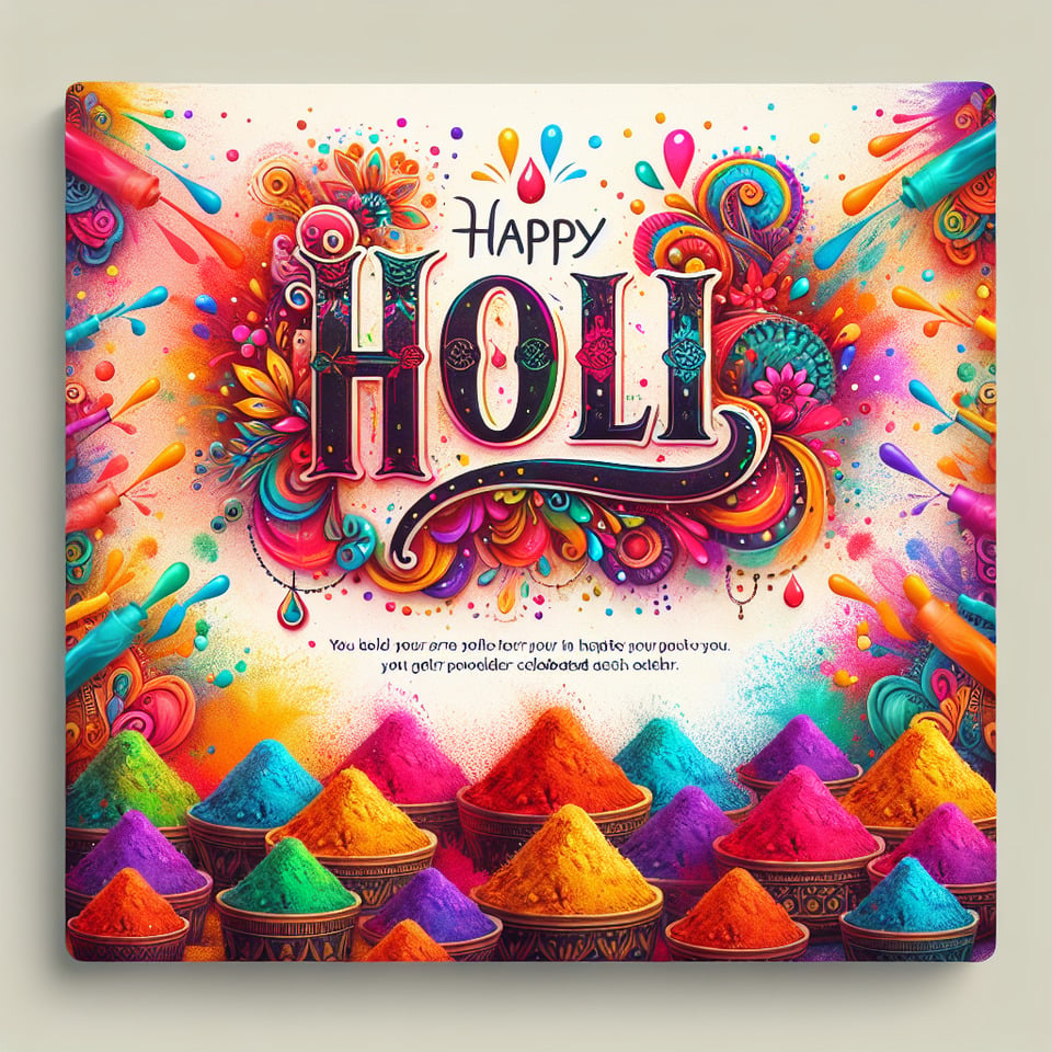 holi card text effect image