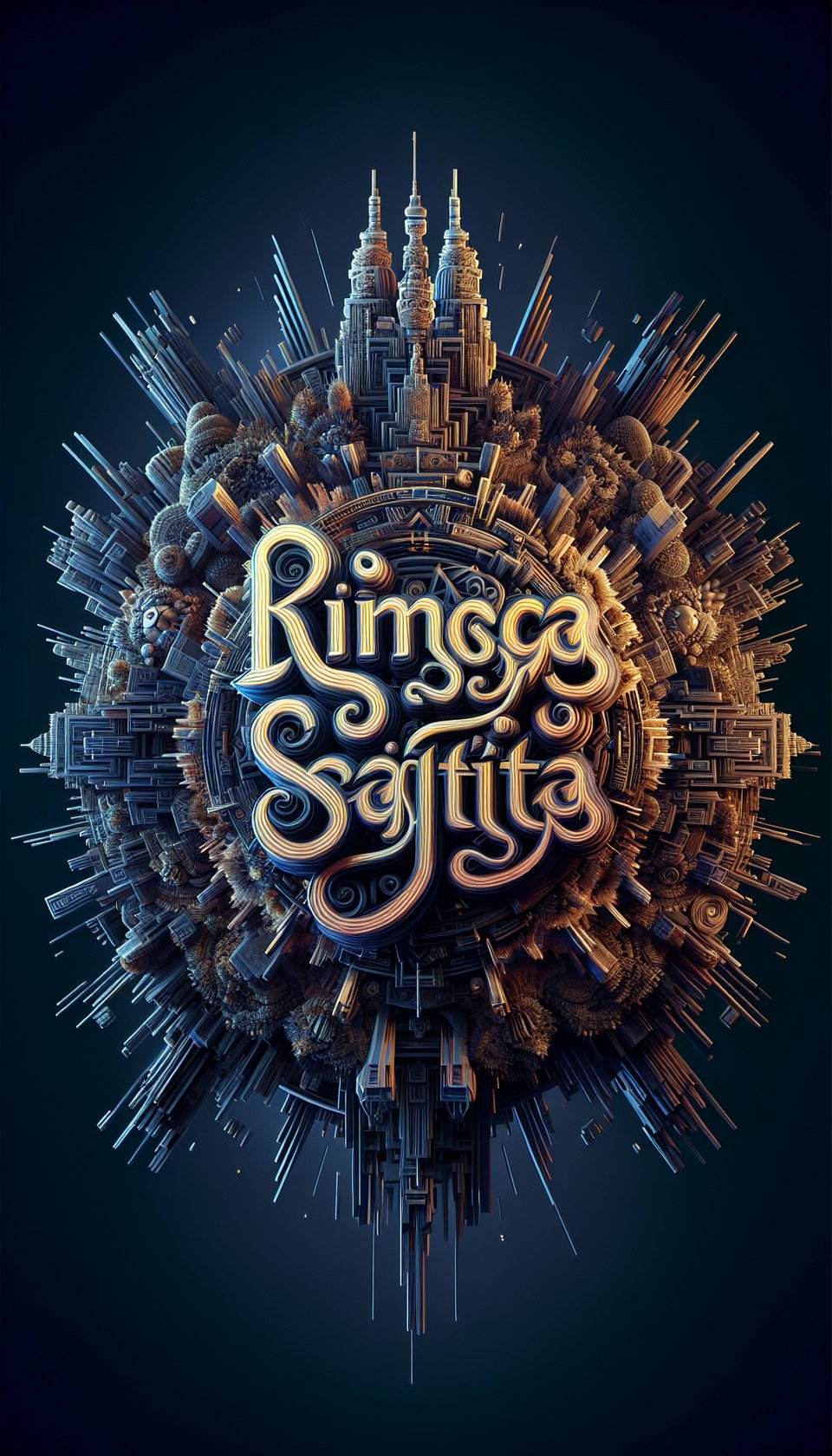 TEXT RINGGA SAGITA RENDER 3D 3d render text effect image