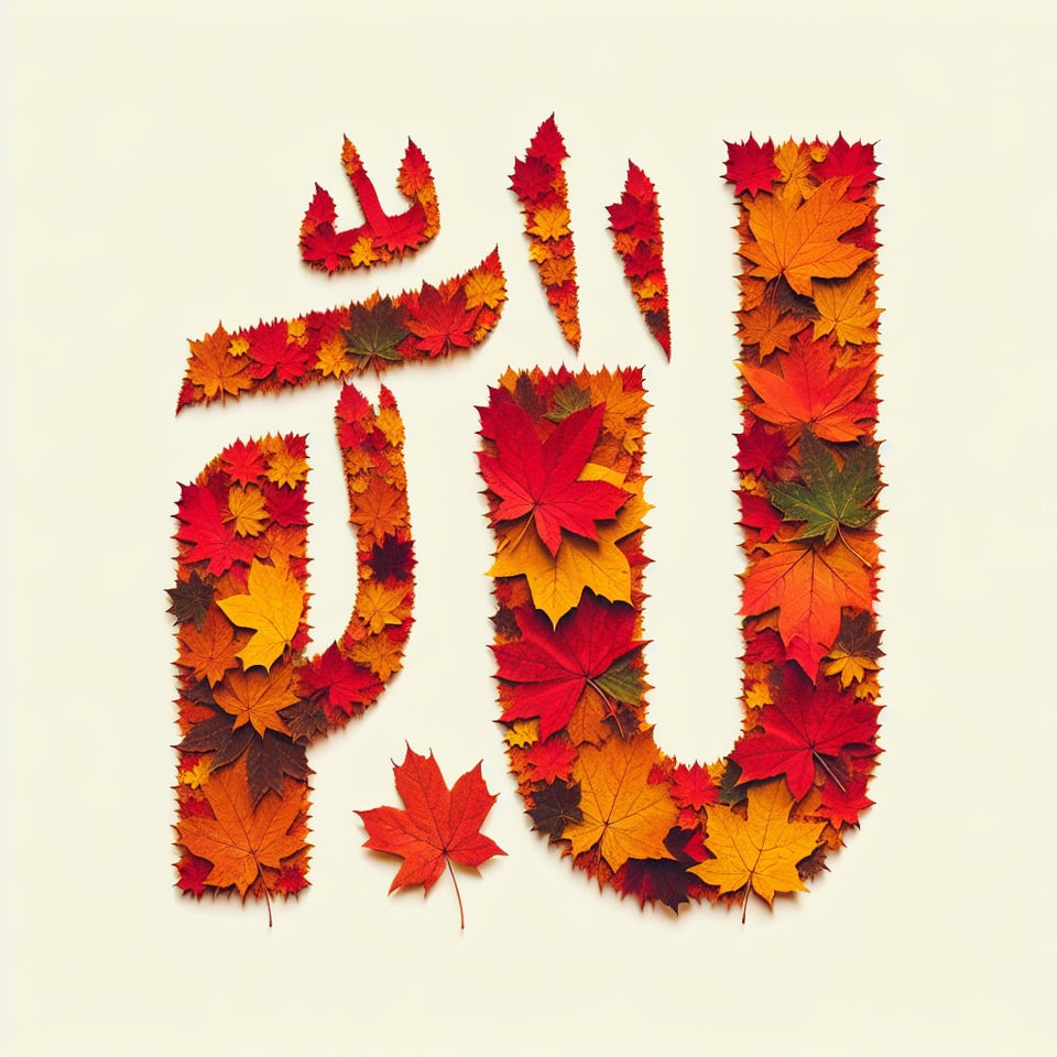 Leaf-Covered Text Effect ALLAH HU text effect image