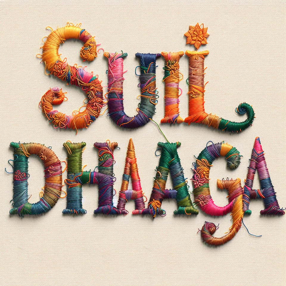 ‘SUI DHAAGA ‘ i want this headline in thread style format text effect image