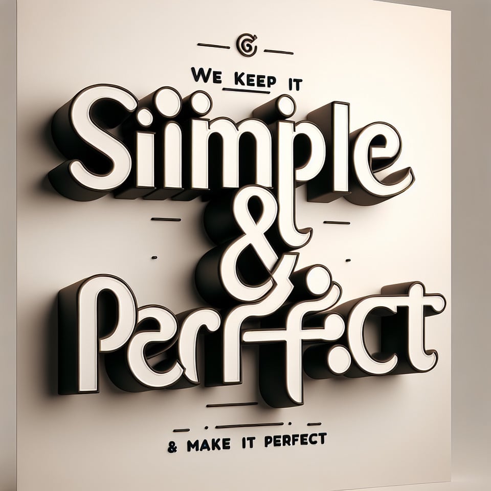WE KEEP IT SIMPLE & MAKE IT PERFECT3d render text effect image
