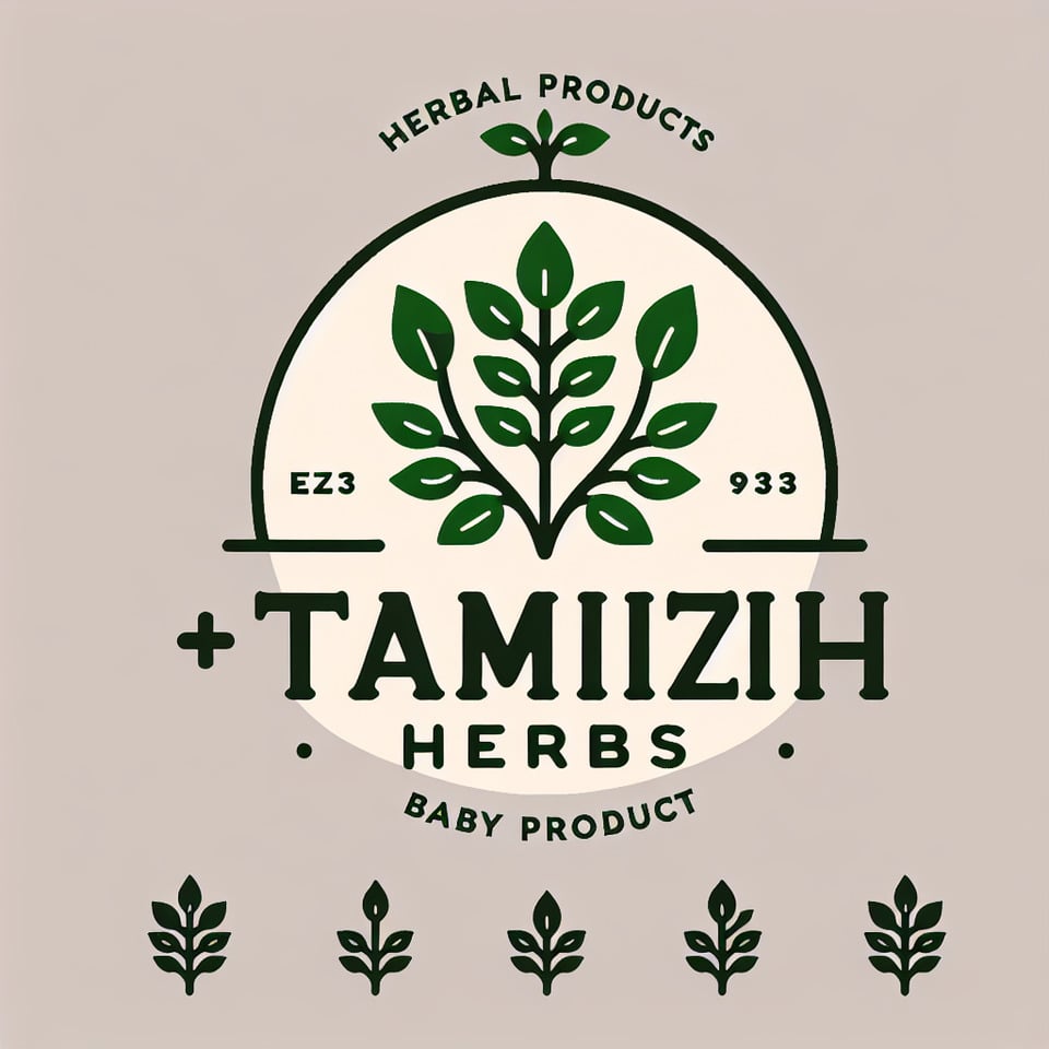 hi im gonna create the logo for one herbal product based company. they are creating the baby herbal products. so the font should be natural and it should contain leaves and the brand name is TAMIZH HERBS.its should be unique and modern and eye catchy. text effect image