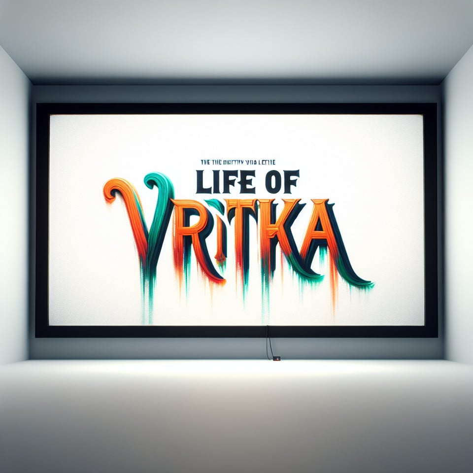 text lifeofvritika painting text effect on white backgroundcinematicillustration3d rendertypographyposter text effect image