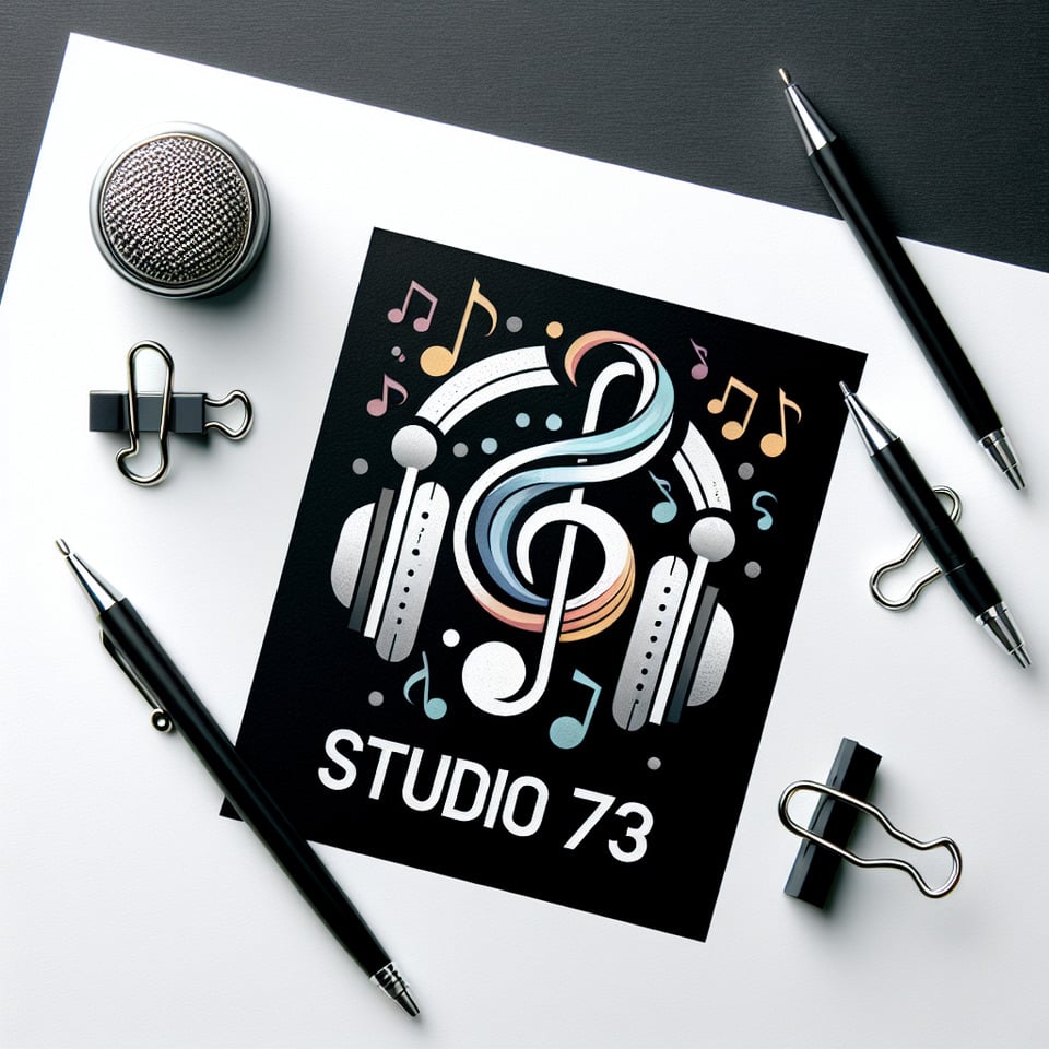 A logo for a music studio called Studio 73 text effect image