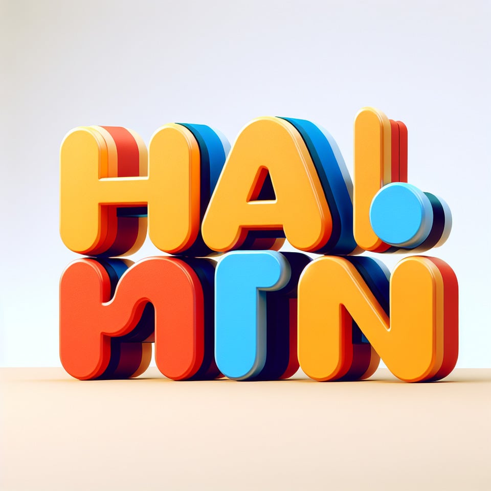 text H A I T I A N cartoon text effect on white background text effect image