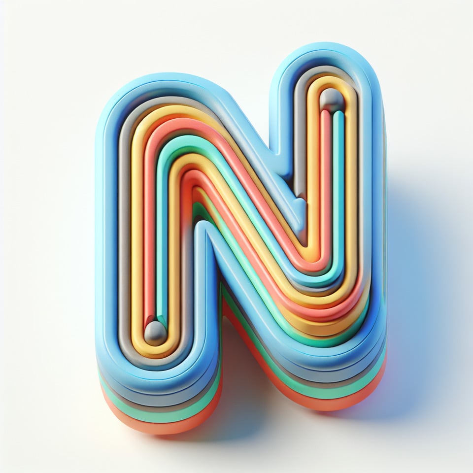 text N cartoon text effect on white background text effect image