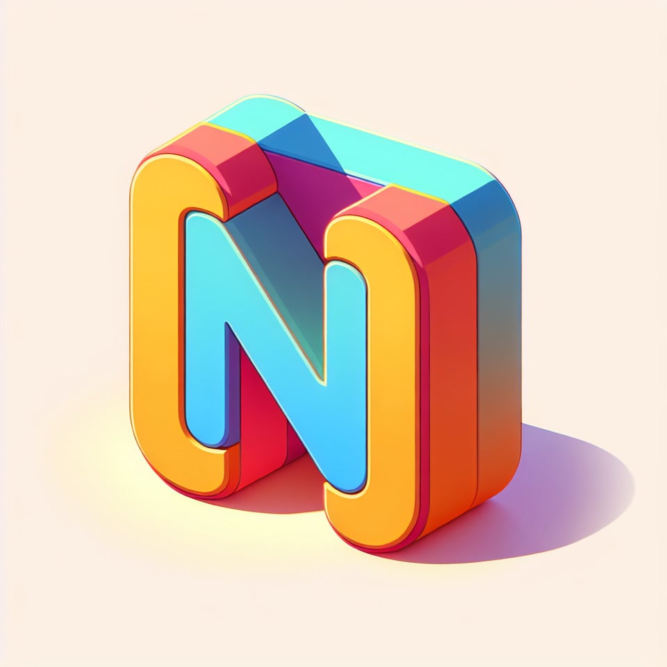 text N cartoon text effect on white background text effect image