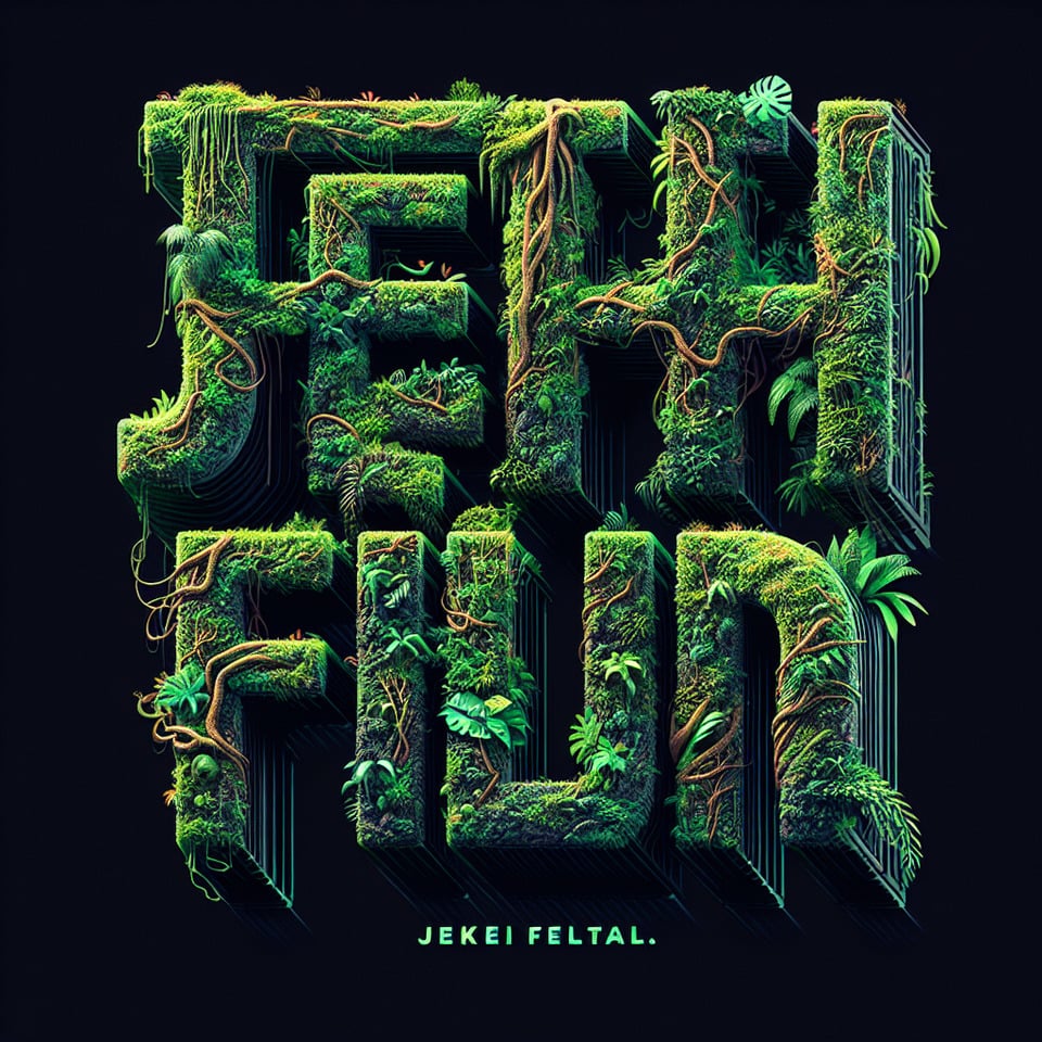 JEKHAI FILM 3D TEXT IN JUNGLE FONT text effect image