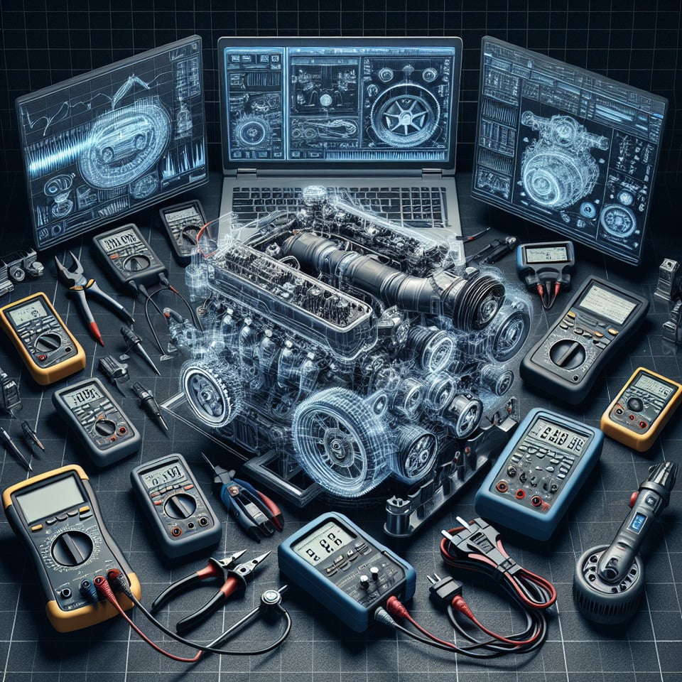Automotive diagnostics transparent text effect image