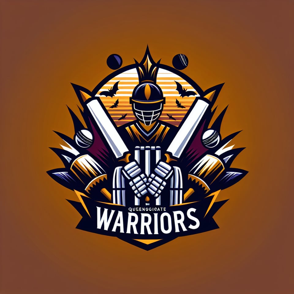 cricket logo of queensgate warriors  text effect image